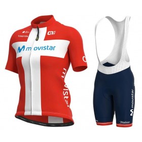 Fietskleding Dames (Fietsshirt + Korte Koersbroek) 2021 Movistar Team N002